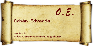 Orbán Edvarda névjegykártya